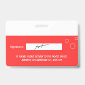 Personalized Photo ID Business Badge (Achterkant)