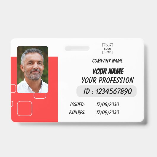 Personalized Photo ID Business Badge (Voorzijde)