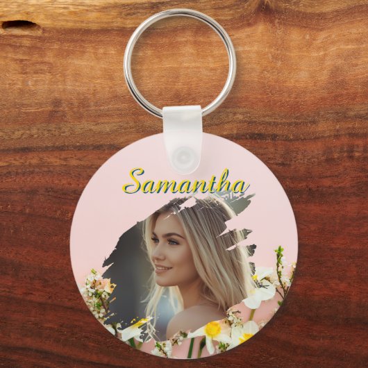 Personalized Photo Keychain | Custom Name Keychain (Voorkant)