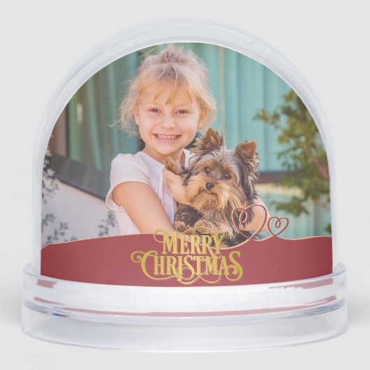 Personalized Photo Merry Christmas Custom Name Sneeuwbol (Voorkant)