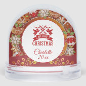 Personalized Photo & Name Christmas Festive Gift Sneeuwbol (Achterkant)