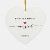 Personalized Photo, Names and Date Married Keramisch Ornament (Voorkant)