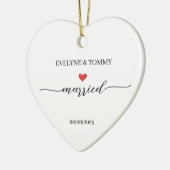 Personalized Photo, Names and Date Married Keramisch Ornament (Links)