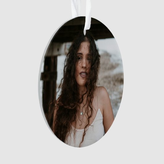 Personalized Photo Ornament for Birthday with Text (voorkant)