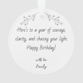 Personalized Photo Ornament for Birthday with Text (achterkant)