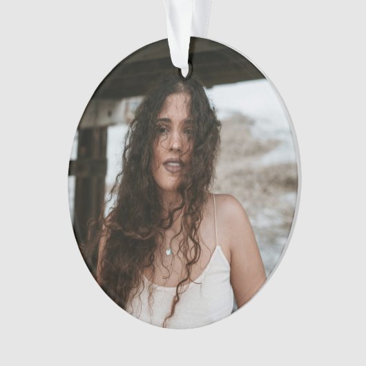 Personalized Photo Ornament for Birthday with Text (voorkant)