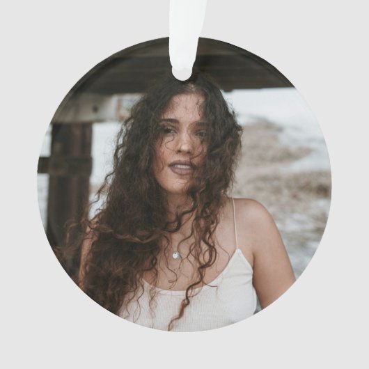 Personalized Photo Ornament for Birthday with Text (voorkant)