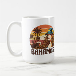 Personalized Photo Retro Bahamas Tropical Beach Koffiemok