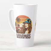 Personalized Photo Retro Bahamas Tropical Beach    Latte Mok (Linkerhoek)