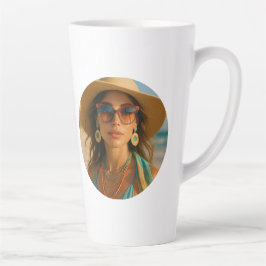 Personalized Photo Retro Bahamas Tropical Beach Latte Mok