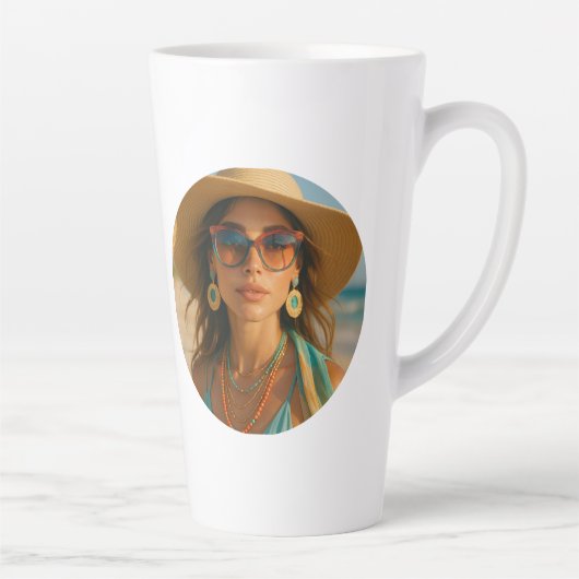 Personalized Photo Retro Bahamas Tropical Beach    Latte Mok (Rechts)