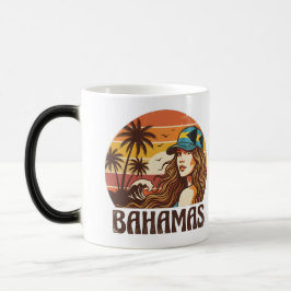 Personalized Photo Retro Bahamas Tropical Beach Magische Mok
