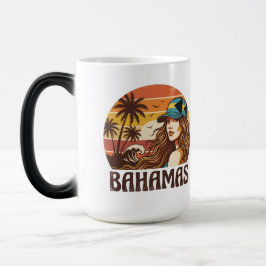Personalized Photo Retro Bahamas Tropical Beach Magische Mok