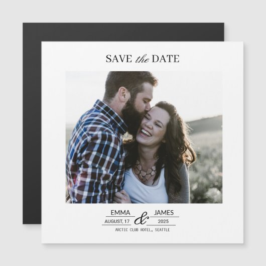 Personalized Photo Save the Date magnet (Devant / Derrière)
