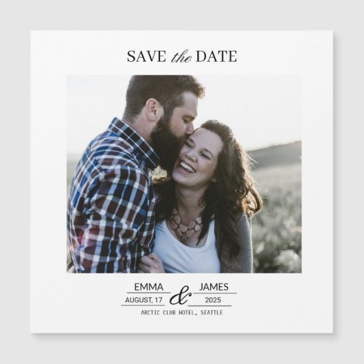 Personalized Photo Save the Date magnet (Devant)