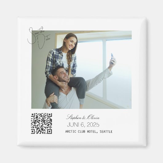 Personalized Photo Save the Date Wedding magnet (Devant)