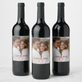 Personalized Photo Valentine's Day Wine Label Wijn Etiket (Flessen)