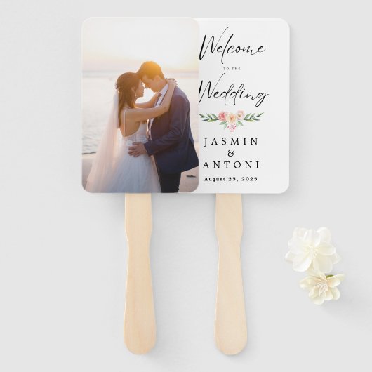 Personalized Photo Wedding Fan Program Handwaaier (Voorkant en achterkant)