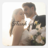 Personalized Photo Wedding "Thank You" Sticker (Devant)