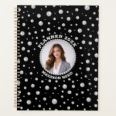 Personalized Photo with Pearls Circle on Black (Devant)