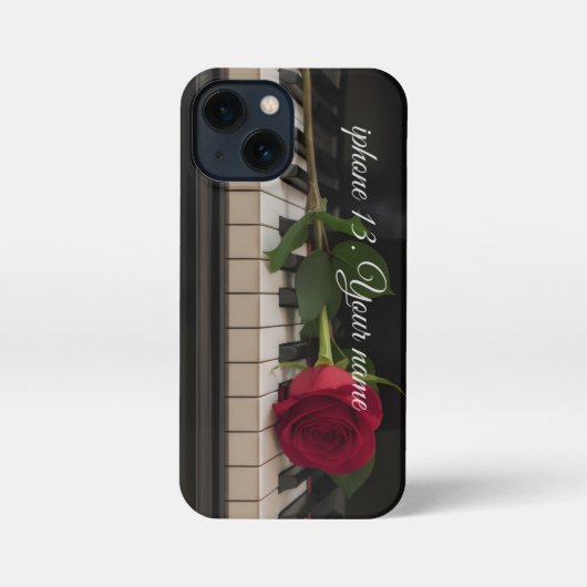 Personalized Piano with a red rose - romantic iPhone Hoesje (Achterkant)