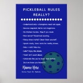 Personalized Pickleball Rules SARASTIC EDITION Poster (Voorkant)