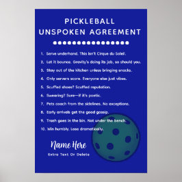 Personalized Pickleball Rules UNSPOKEN Poster