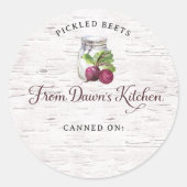 Personalized Pickled Beets Canning Stickers (Devant)