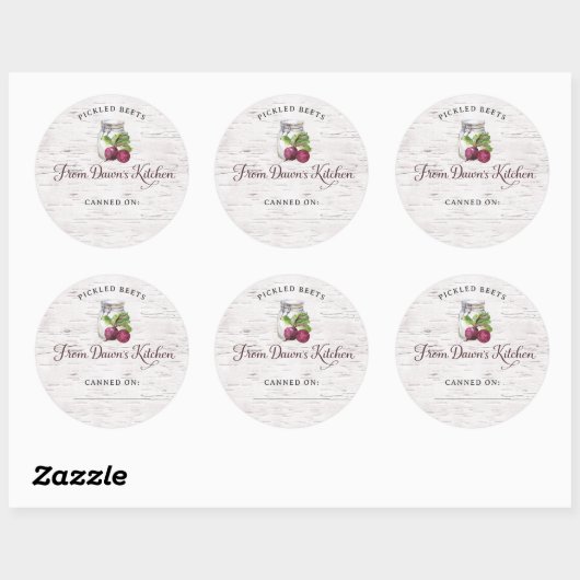 Personalized Pickled Beets Canning Stickers (Vel)