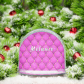 Personalized Pink and Gold Custom Your Name Sneeuwbol (Kerstmis)