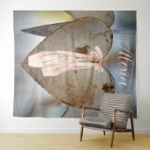 Personalized Pink Ballet Dance Studio Backdrop Wandkleed (In Situ (horizontaal))