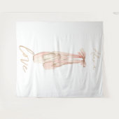 Personalized Pink Ballet Dance Studio Backdrop Wandkleed (Voorkant (horizontaal))