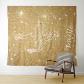 Personalized Pink Ballet Dance Studio Backdrop Wandkleed (In Situ (horizontaal))