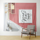 Personalized Pink Ballet Dance Studio Backdrop Wandkleed (In Situ (horizontaal))