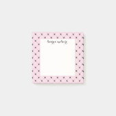 Personalized Pink & Black Bow Script Post-it® Notes (Voorkant)
