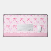 Personalized Pink Bow Coquette Cute Name Office (Clavier et souris)