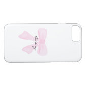 personalized pink bow iPhone 8/7 case (Achterkant (Horizontaal))