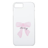 personalized pink bow iPhone 8/7 case (Achterkant)