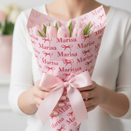 Personalized Pink Bow Name Gift  Cadeaupapier