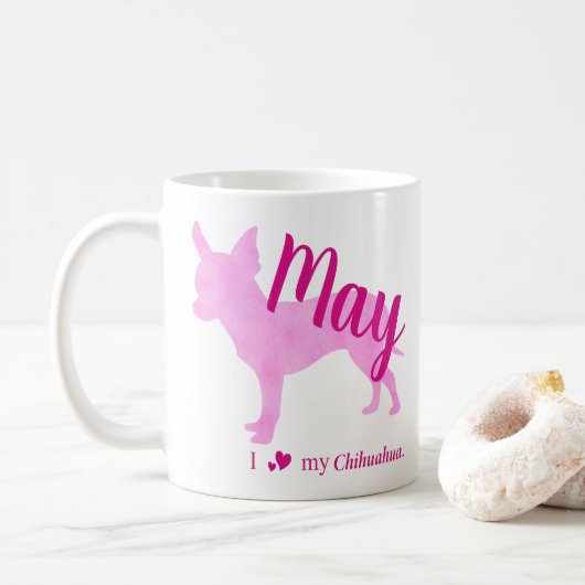 Personalized Pink Chihuahua Mug チワワ (Avec donut)