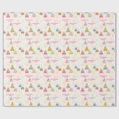 Personalized Pink Confetti Floating Birthday Cake Cadeaupapier (Vlak)