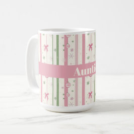 Personalized Pink Coquette Auntie Holiday Koffiemok