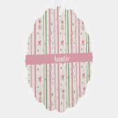 Personalized Pink Coquette Auntie Holiday Ornament Kaart (Rechts)