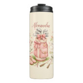 Personalized Pink Coquette Golf Monogram Thermosbeker (Voorkant)