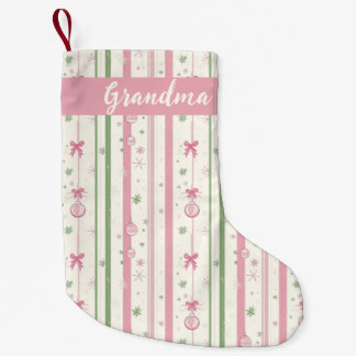 Personalized Pink Coquette Grandma Kleine Kerstsok