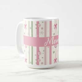 Personalized Pink Coquette Mom Holiday Koffiemok