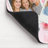 Personalized Pink Coquette Retro Cute Teddy Bear  Muismat (Hoek)