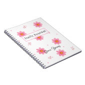 Personalized Pink Daisy Daily Journal Custom Name (Côté Droit)