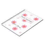Personalized Pink Daisy Daily Journal Custom Name (Côté gauche)