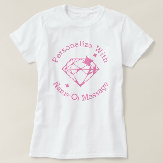 PERSONALIZED Pink Diamond Graphic T-shirt (Design voorkant)